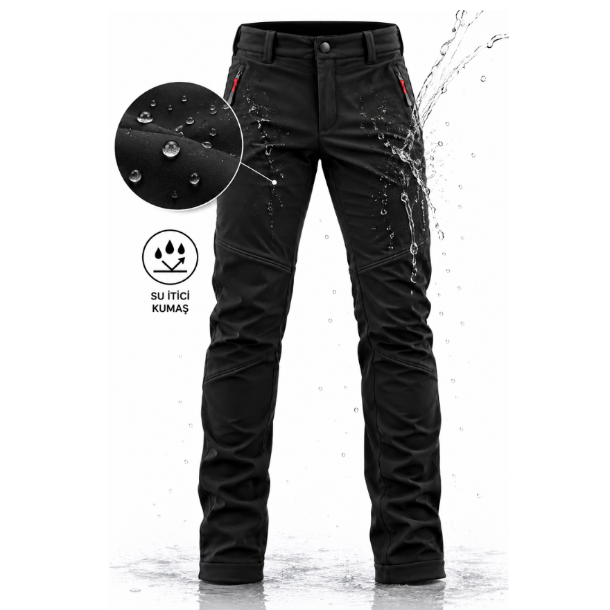 Boodie İçi Polarlı Su İtici Likralı Softshell Pantolon